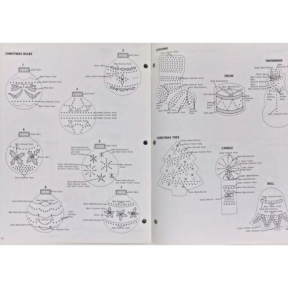 American School Needlework-Candlewick Embroidery Christmas Ornament Patterns '93 - Picture 6 of 7